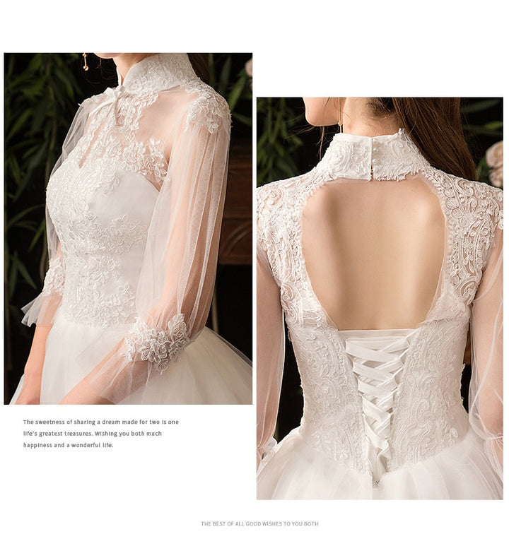 High Neck Illusion Women's Wedding Dress | All For Me Today