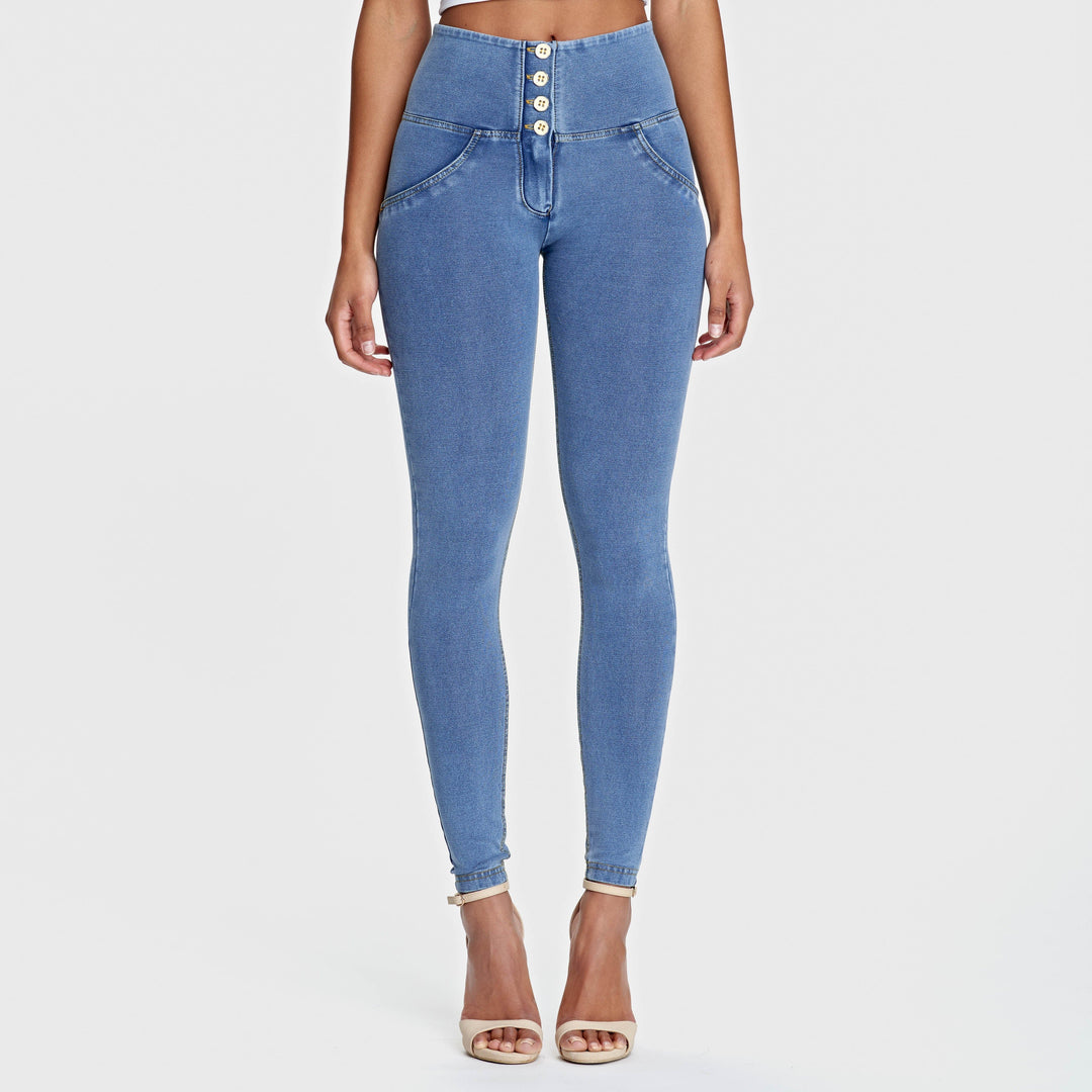 High Waist Women's Buttons Fly Denim Leggings | All For Me Today