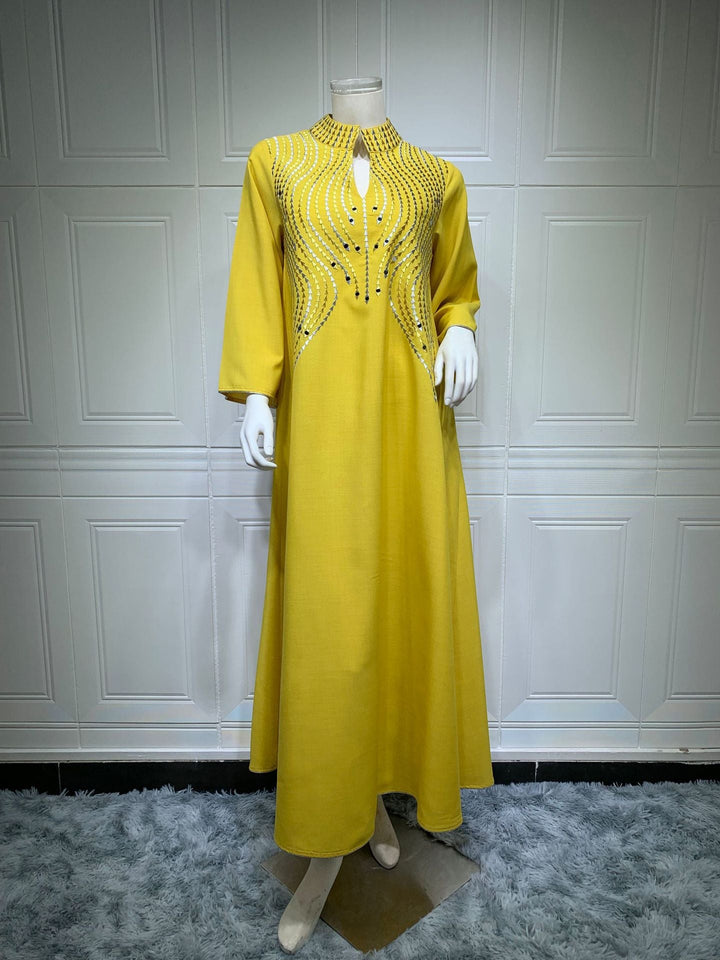 Imitation Linen Women Jalabiya Kaftan Abaya| All For Me Today