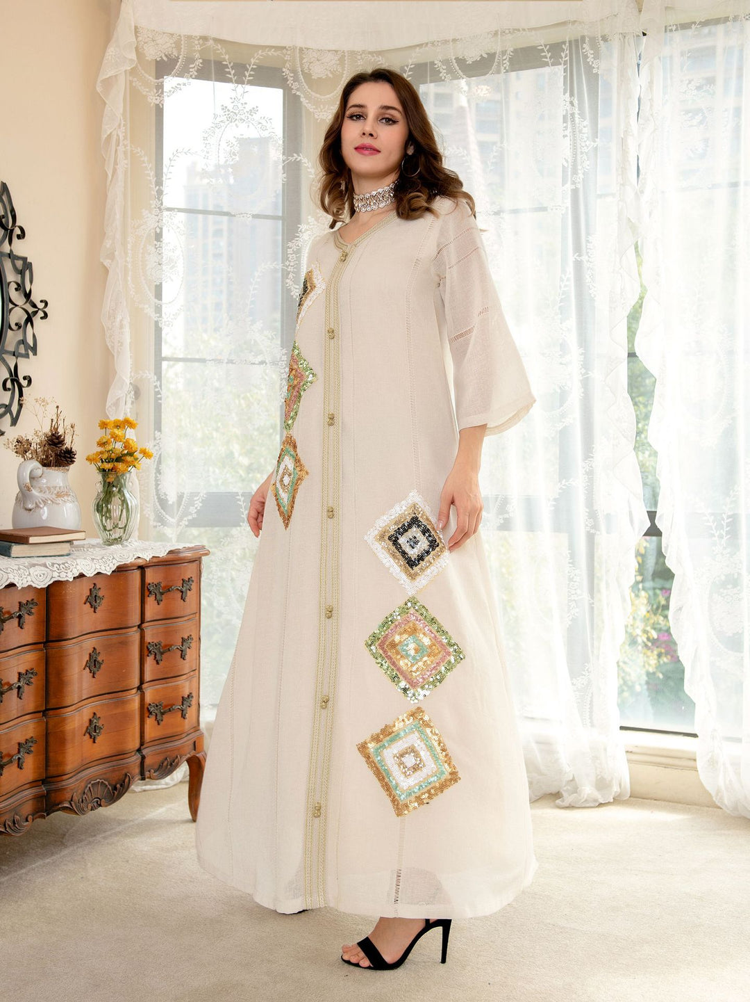 Imitation Linen Women's Moroccan Kaftan | All For Me Today