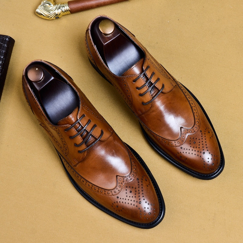 Italian Genuine Leather Handmade Men's Oxford Shoes| All For Me Today
