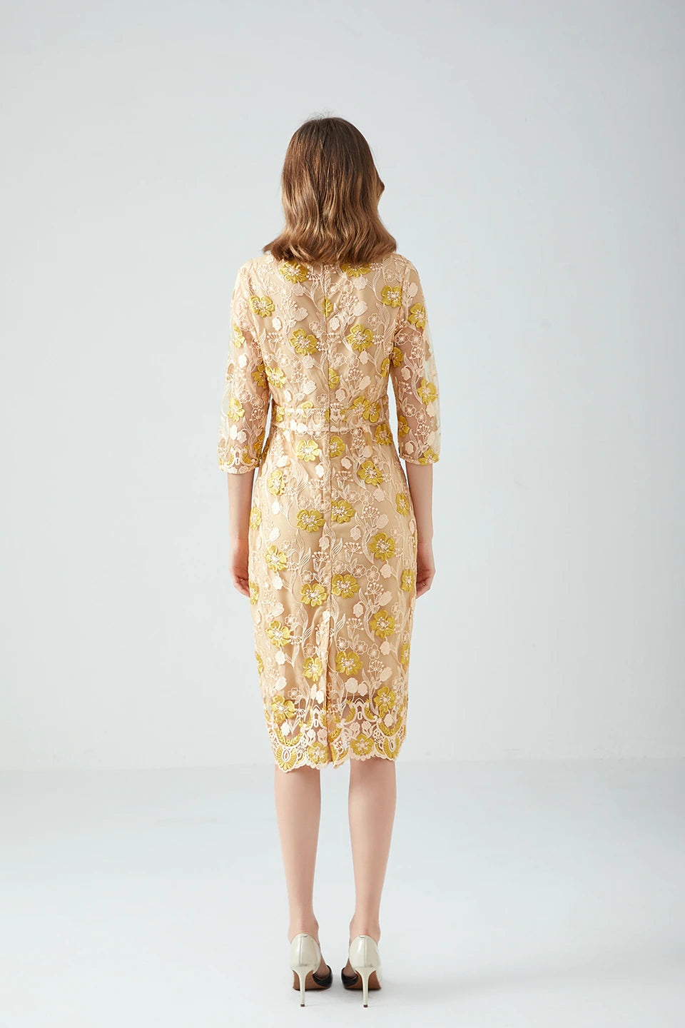 Lace Embroidered Temperament Waist Band Dress | All For Me Today