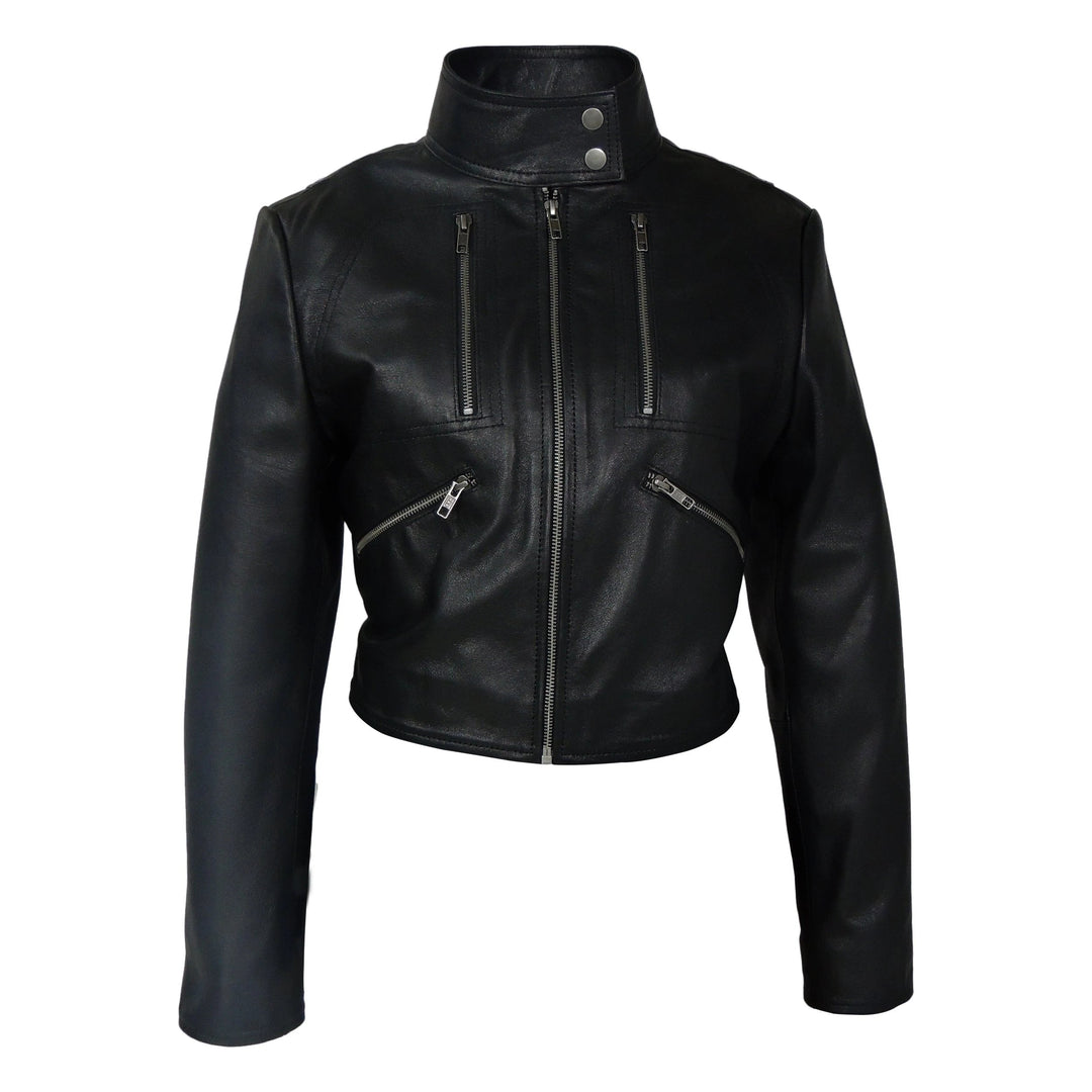 Short Cut Women's Bolero Leather Jacket | All For Me Today, M / Black Short Cut Women's Bolero Leather Jacket | All For Me Today, M / Black