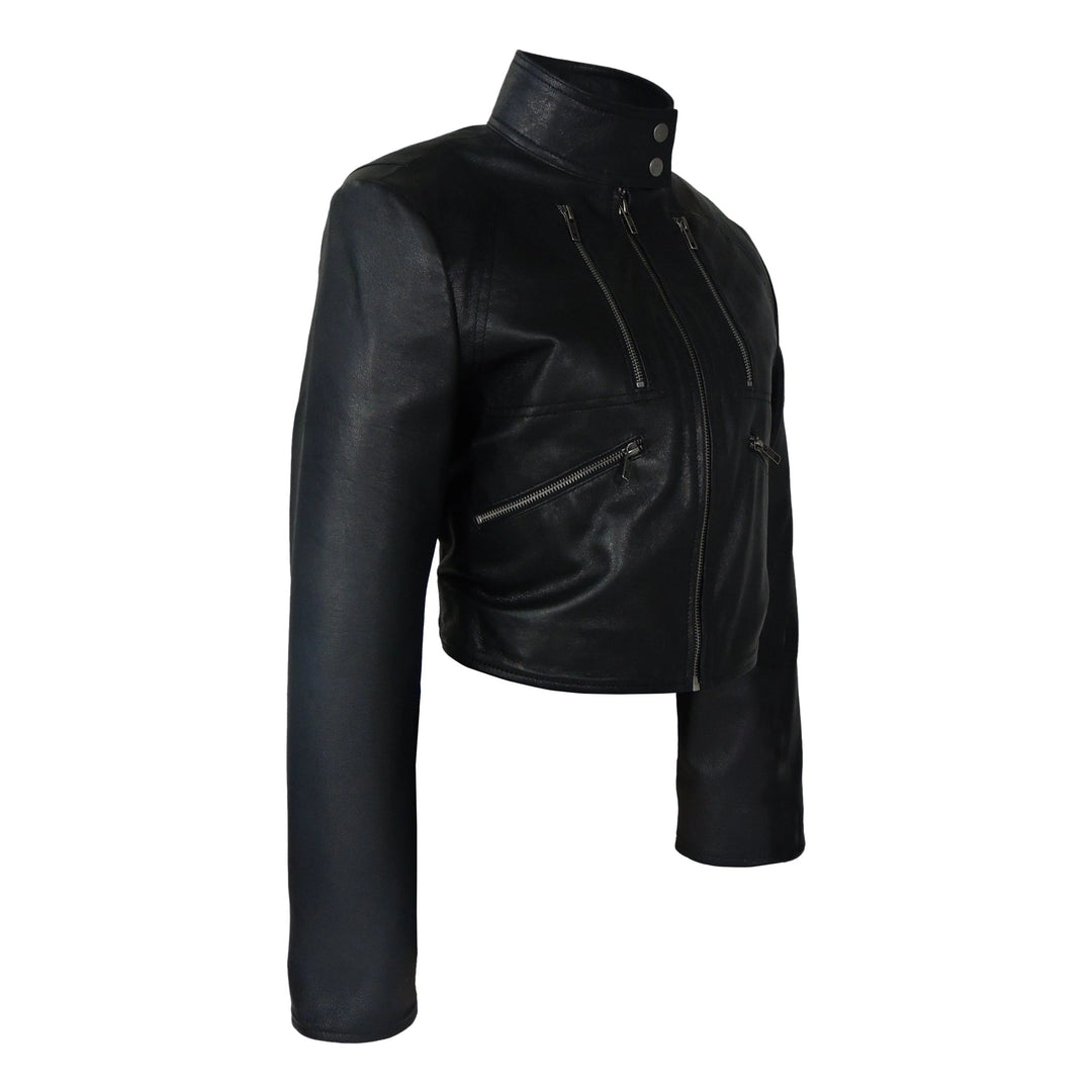Ladies Sexy Short Cut Bolero Leather Jacket | All For Me Today