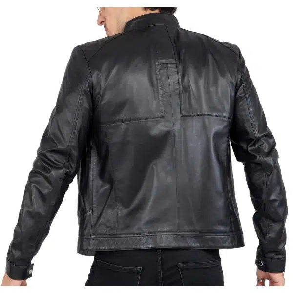 Lamb Leather Men's Biker Jacket With Four Pockets | All For Me Today