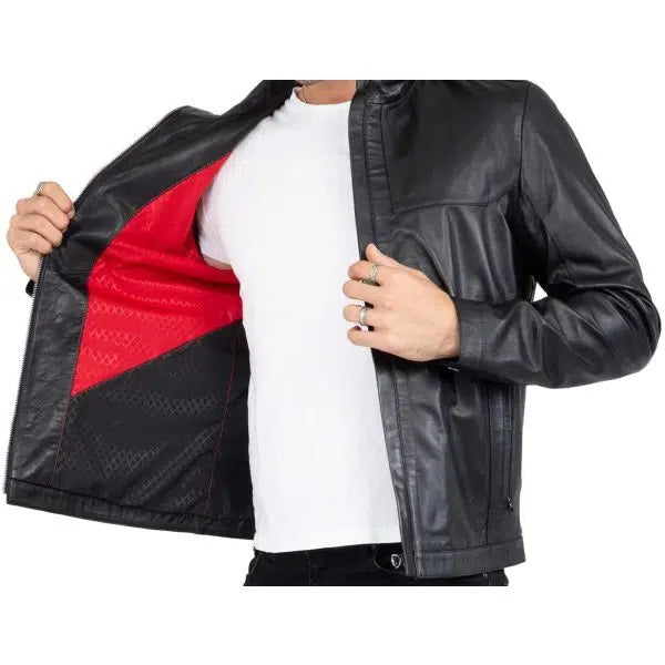 Lamb Premium Leather Men's Black Biker Jacket | All For Me Today