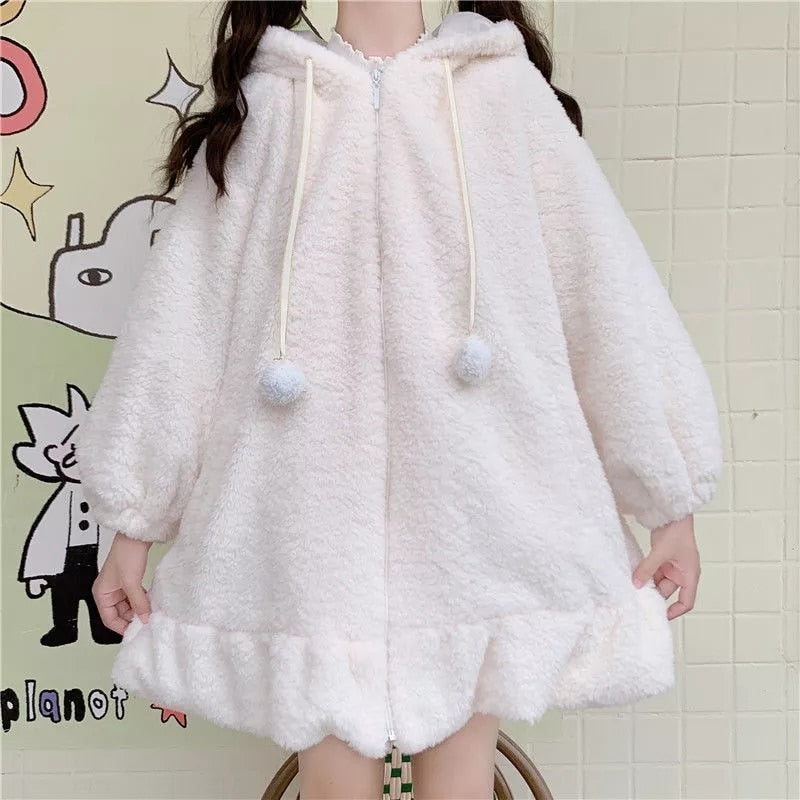 Lolita Fleece Cute Cat Plush Jacket | All For Me Today