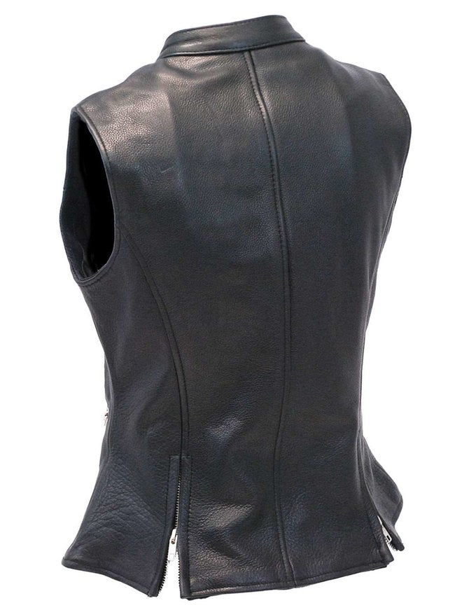 Long 6 Zipper Naked Leather Pocket Vest | All For Me Today