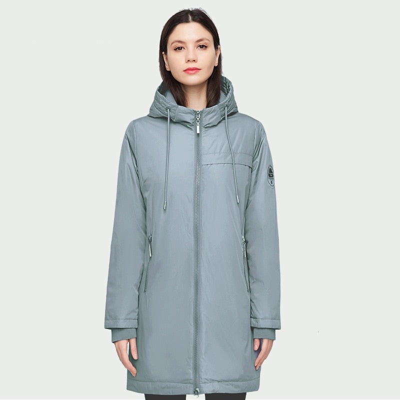 Long Hooded Windproof Women's Down Parka Coat | All For Me Today