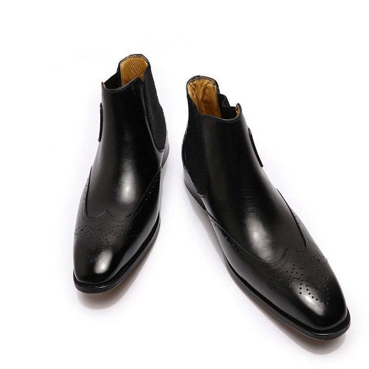 Luxury Buckle Strap Wingtip Men's Chelsea Boot | All For Me Today