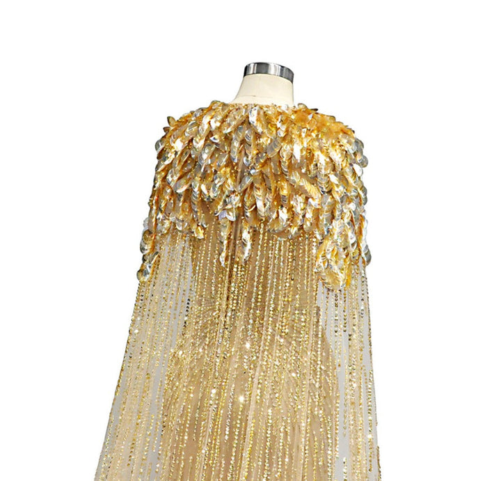 Luxury Gold Full Crystals Beading Evening Skirt Dress | All For Me Today