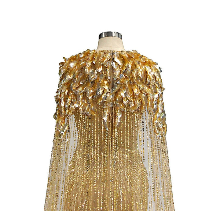 Luxury Gold Full Crystals Beading Evening Skirt Dress | All For Me Today