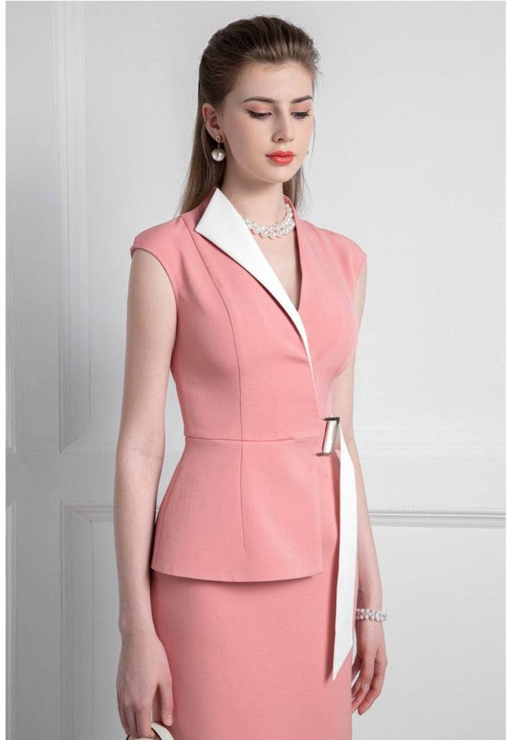 MIMI French Style Collar Skirt Suit | All For Me Today