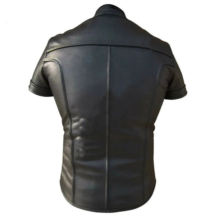 Men Real Leather Front Zip Closer Slim Fit Shirt | All For Me Today
