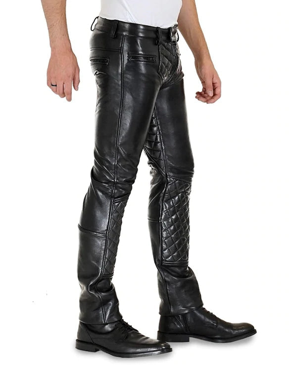 Men's Leather Quilted Pant | All For Me Today