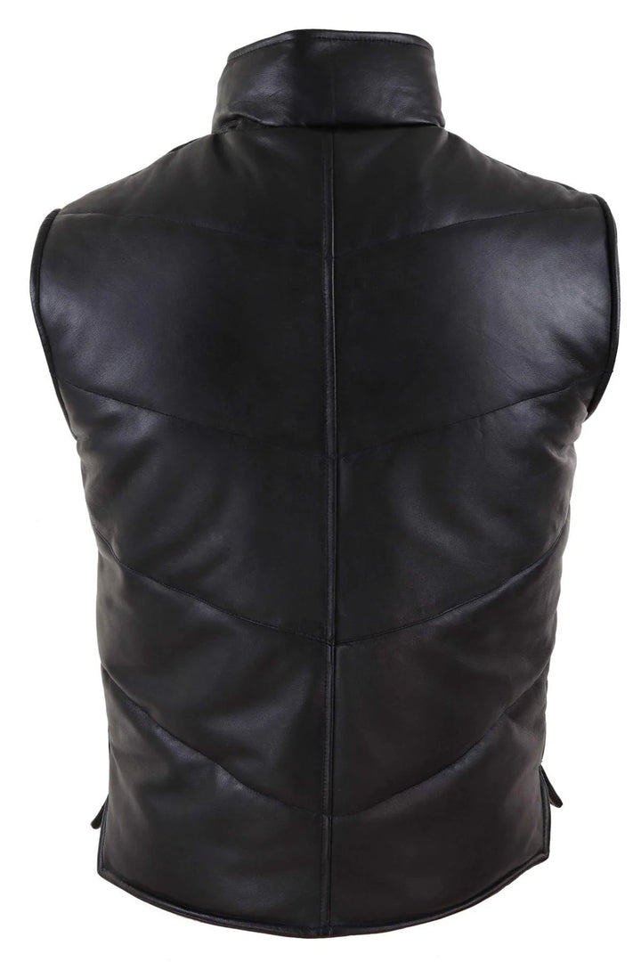 Real Leather Gilet Quilted Men's Puffer Waistcoat| All For Me Today