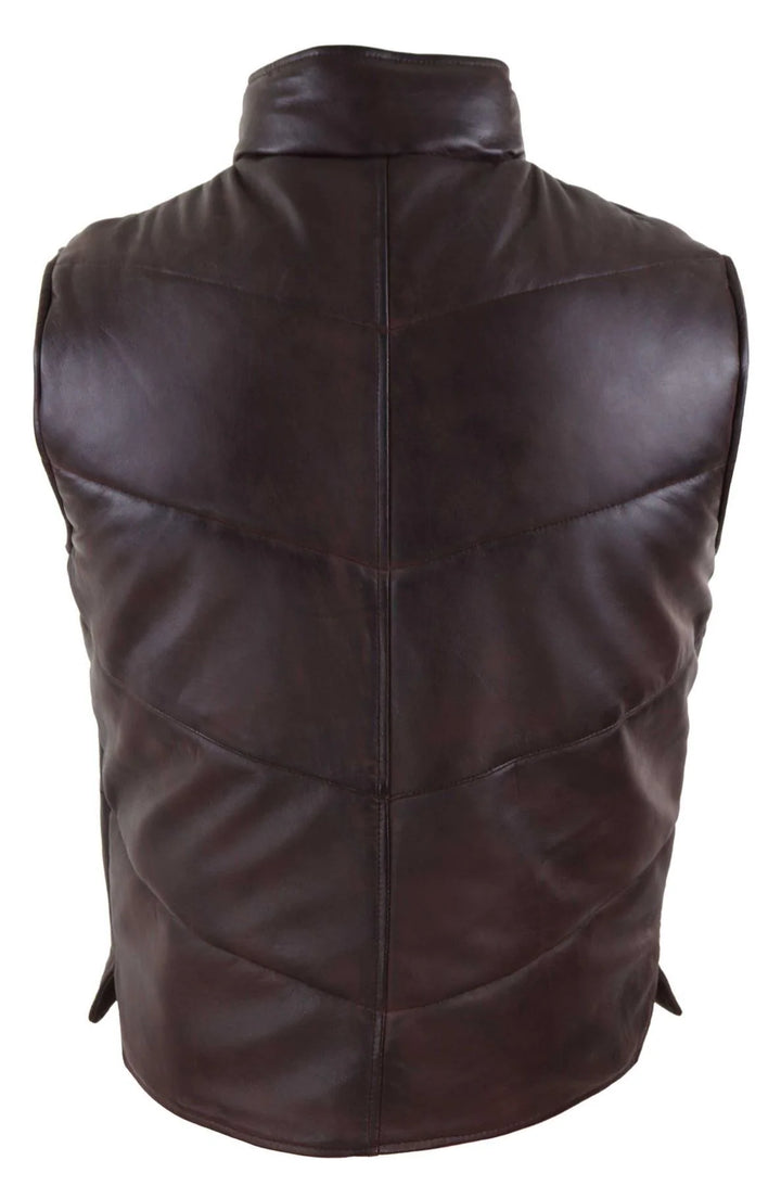 Real Leather Gilet Quilted Men's Puffer Waistcoat| All For Me Today
