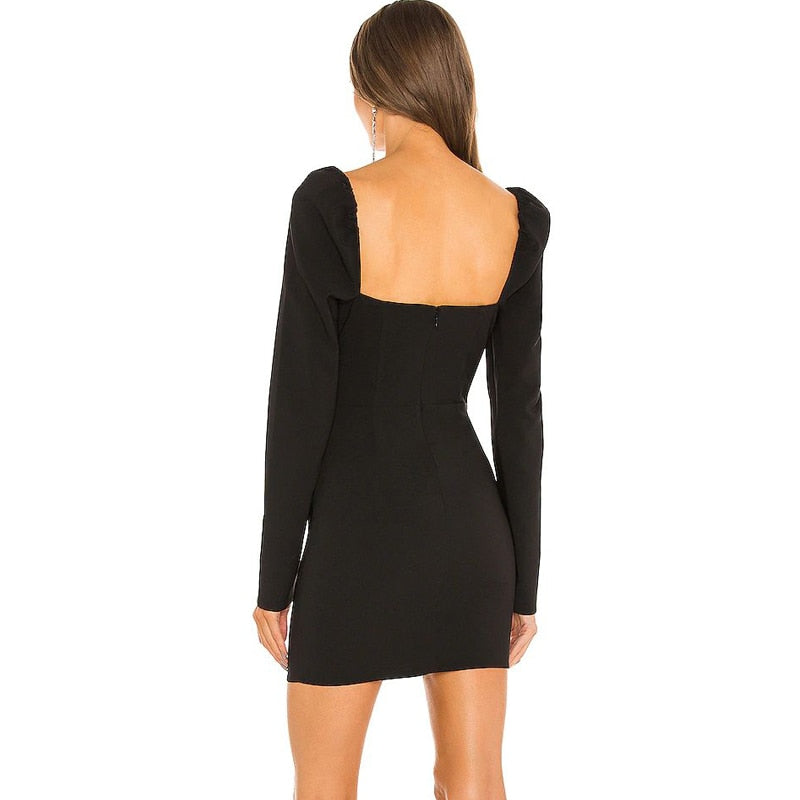 Mesh Square Neck Women's Mini Dress | All For Me Today