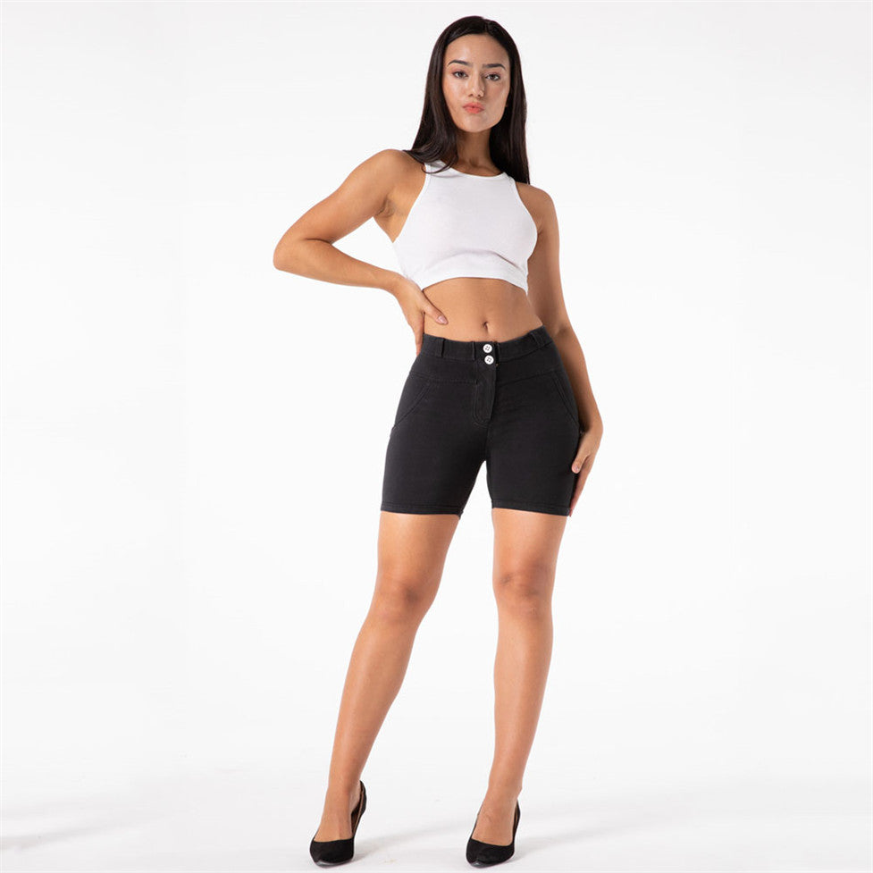 Mid Waisted Bum Lifting Women's Stretch Shorts | All For Me Today