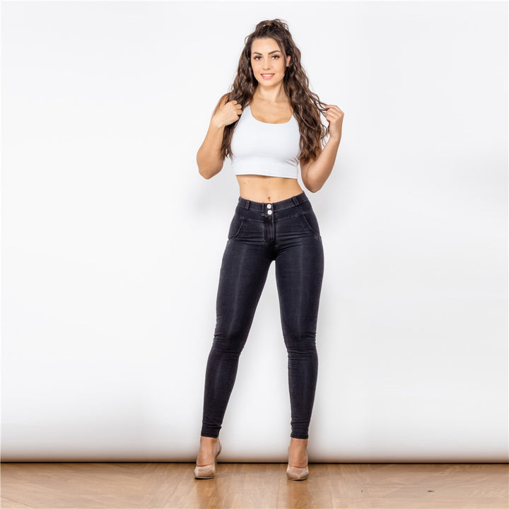 Mid-waist Stretch Jean Women's Pencil Capris | All For Me Today