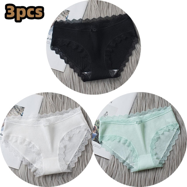 Middle Waist 3Pcs Cotton Under wear | All For Me Today