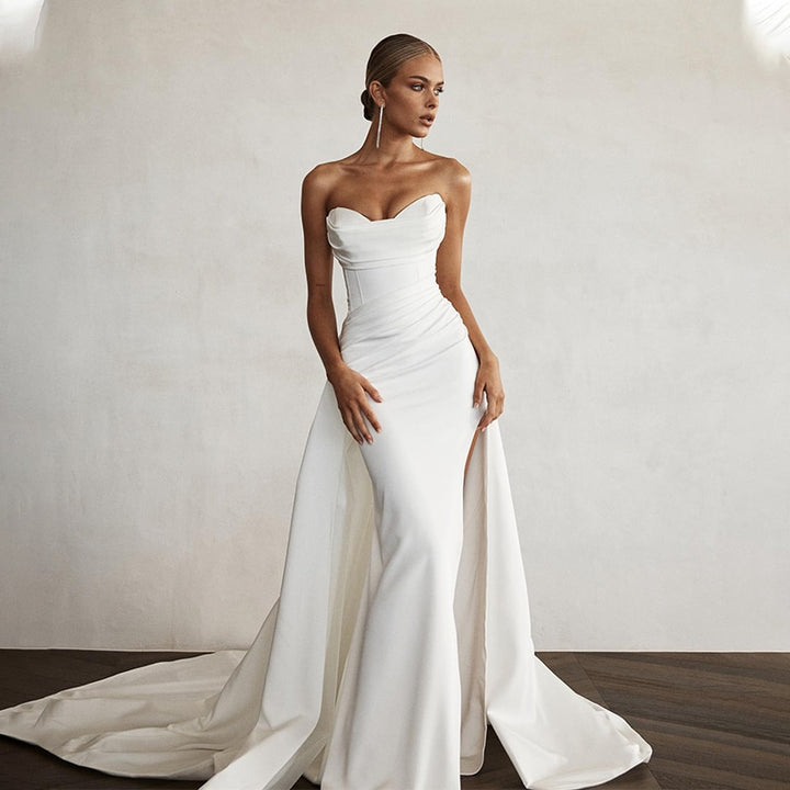 Modern Front Slit Bridal Gowns | All For Me Today