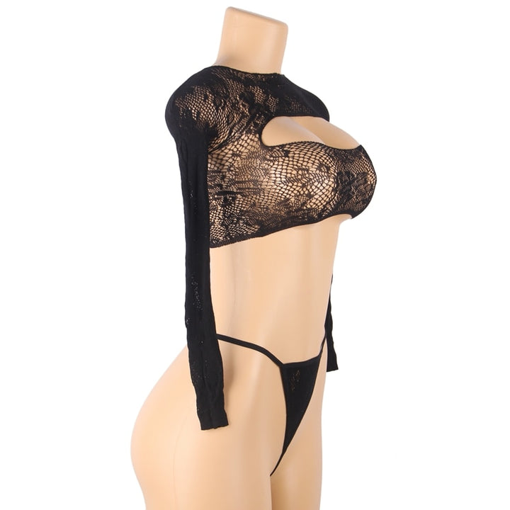 Open Transparent Chest Erotic Floral Fishnet Bra And Panty Set | All For Me Today