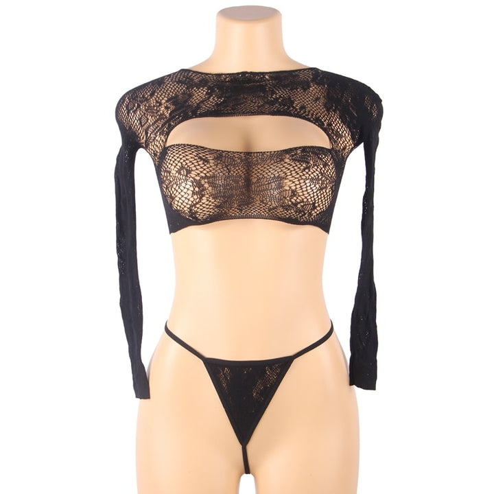 Open Transparent Chest Erotic Floral Fishnet Bra And Panty Set | All For Me Today