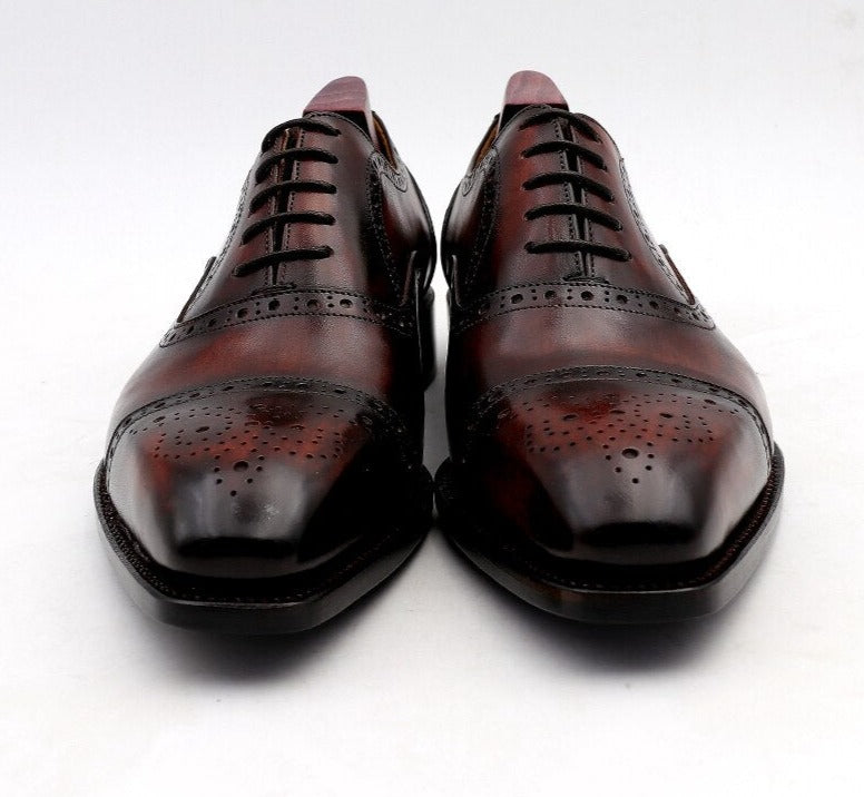 Patina Wine Full Grain Men's Oxford Shoes | All For Me Today