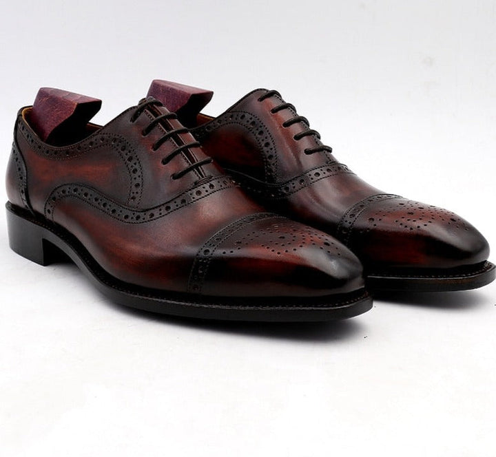 Patina Wine Full Grain Men's Oxford Shoes | All For Me Today