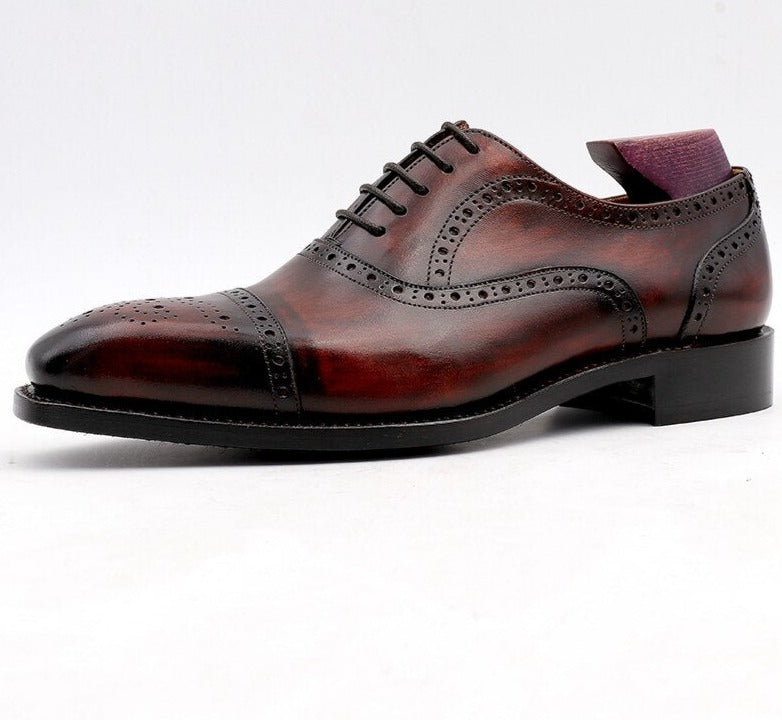 Patina Wine Full Grain Men's Oxford Shoes| All For Me Today
