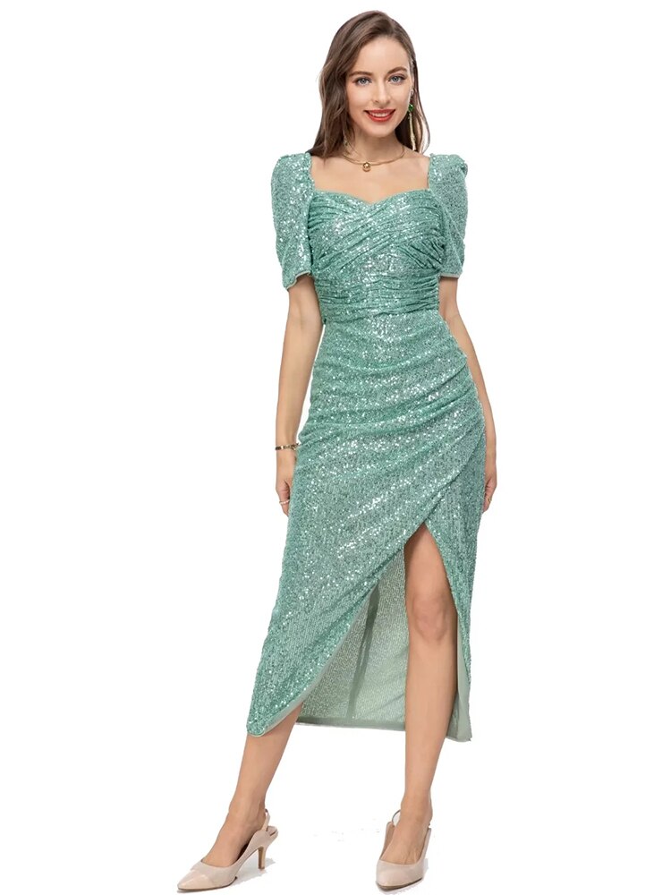 Pencil Sequin High Waist Women's Midi Dress | All For Me Today