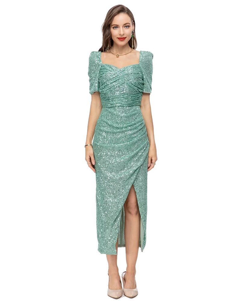 Pencil Sequin High Waist Women's Midi Dress | All For Me Today