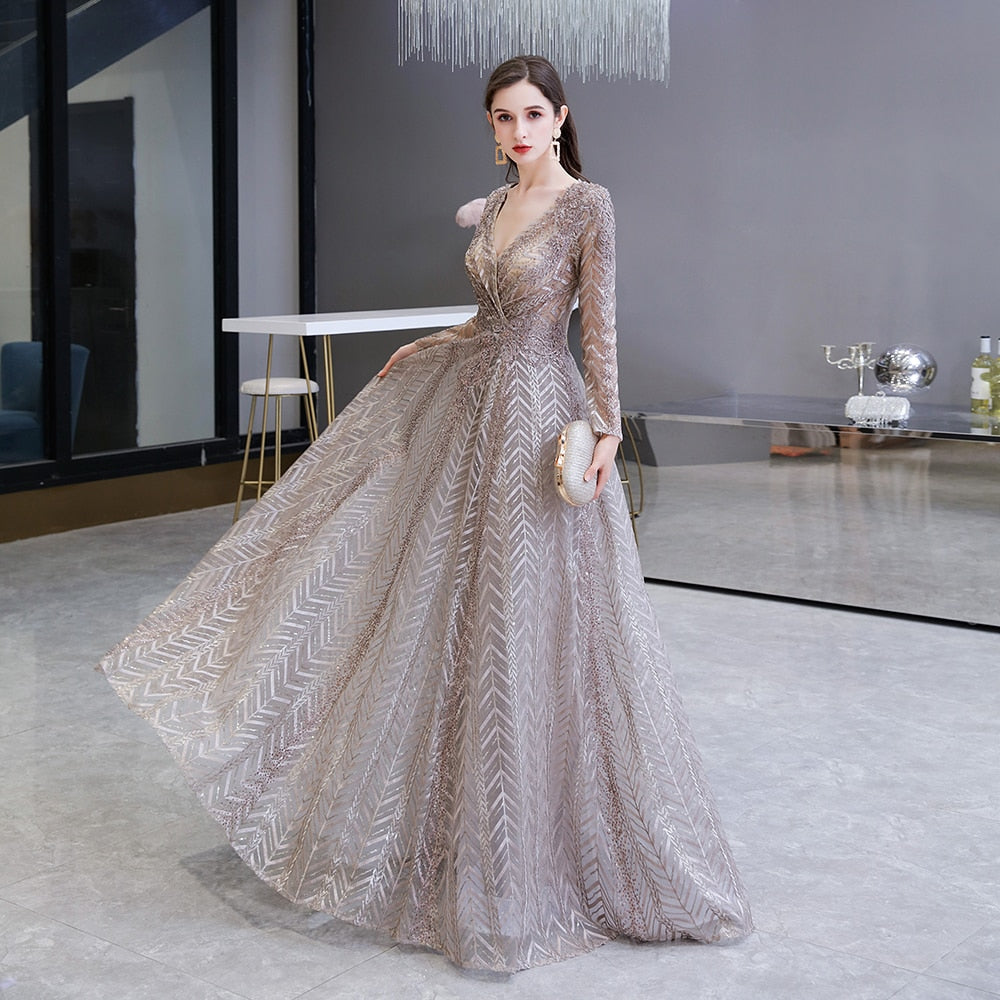 Pleated Beaded Crystal Party Wear Gown | All For Me Today