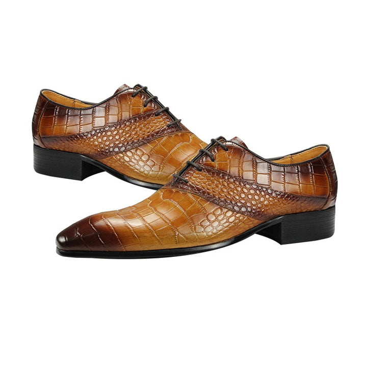 Pointed Toe Genuine Leather Men's Oxfords Shoes | All For Me Today