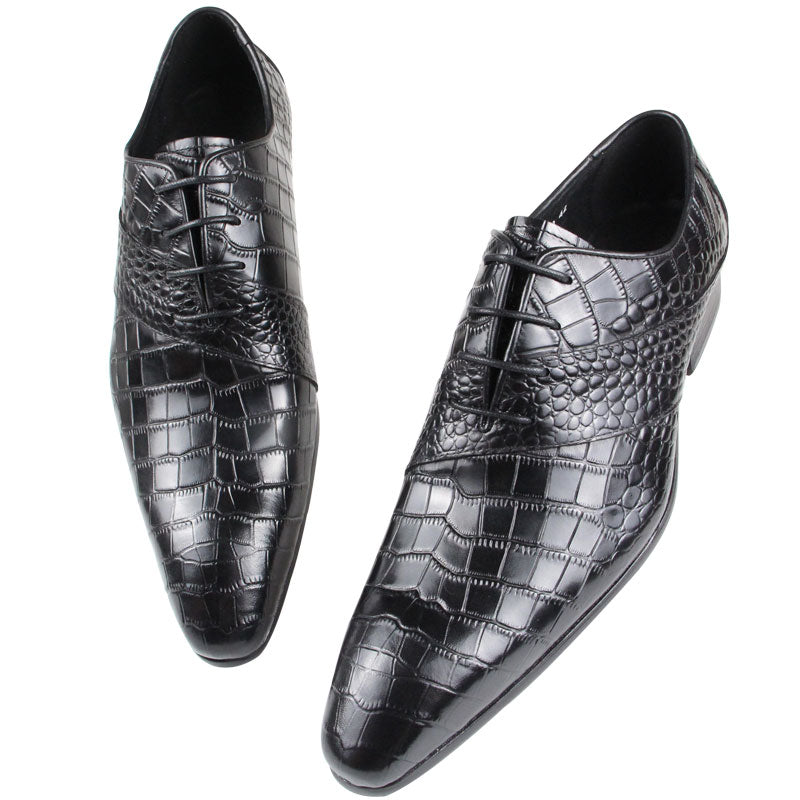 Pointed Toe Genuine Leather Men's Oxfords Shoes | All For Me Today