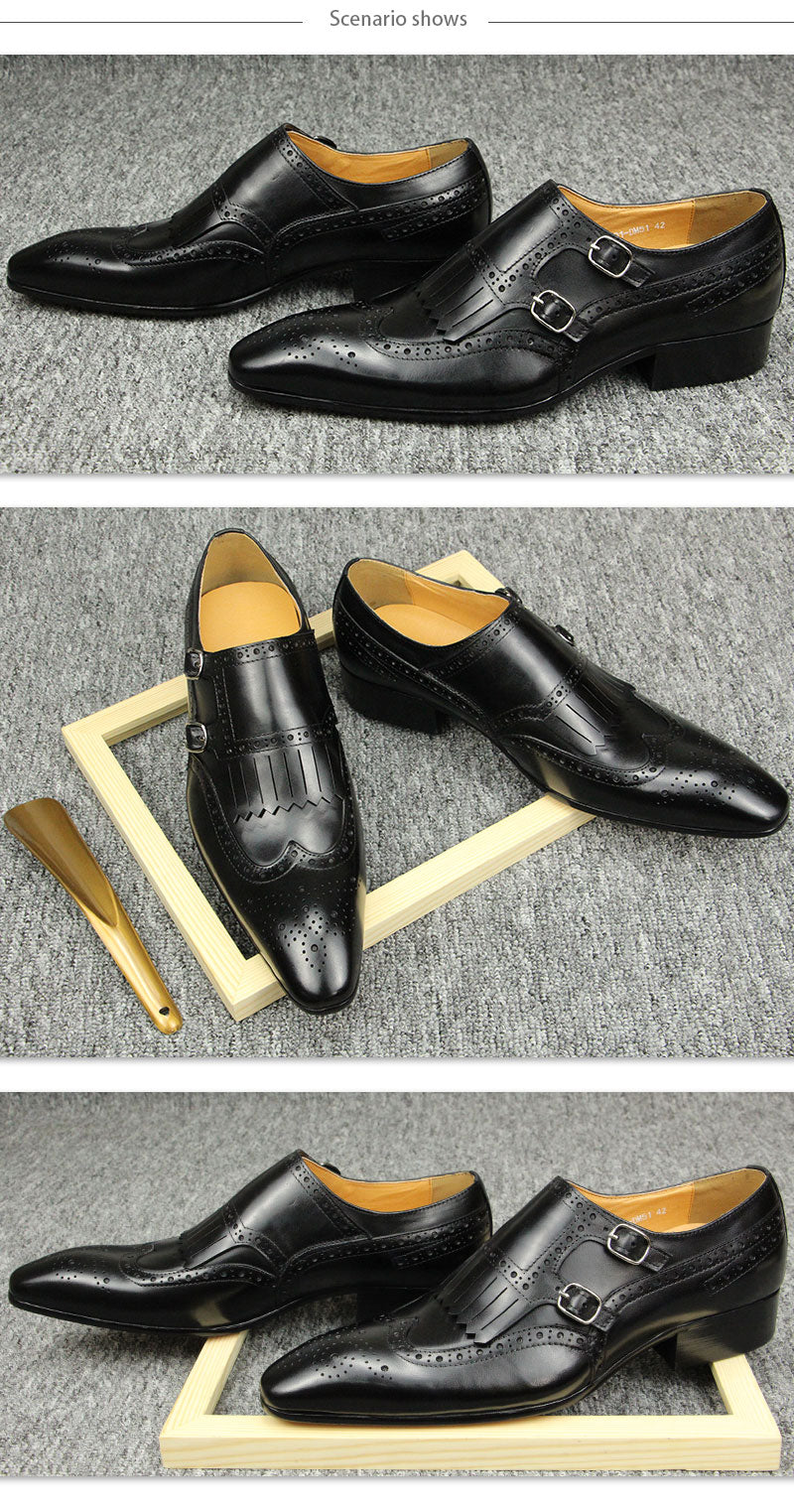 Pointed Toe Men's British Leather Shoes | All For Me Today