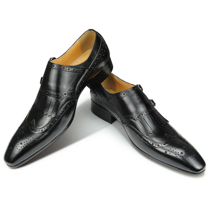 Pointed Toe Men's British Leather Shoes | All For Me Today