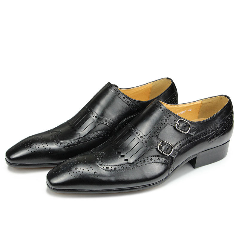 Pointed Toe Men's British Leather Shoes | All For Me Today