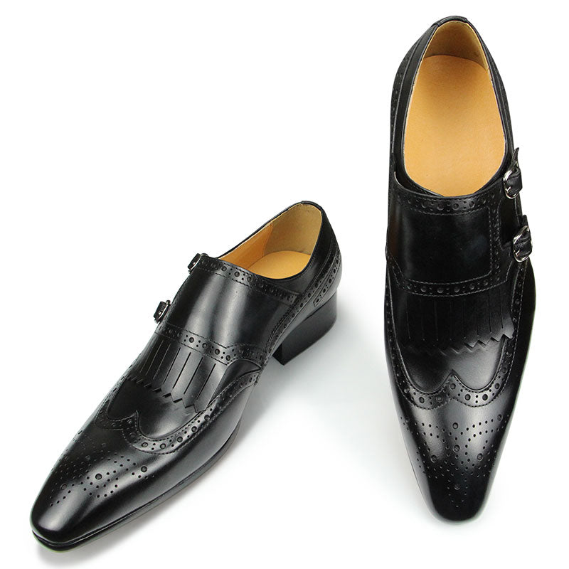 Pointed Toe Men's British Leather Shoes | All For Me Today