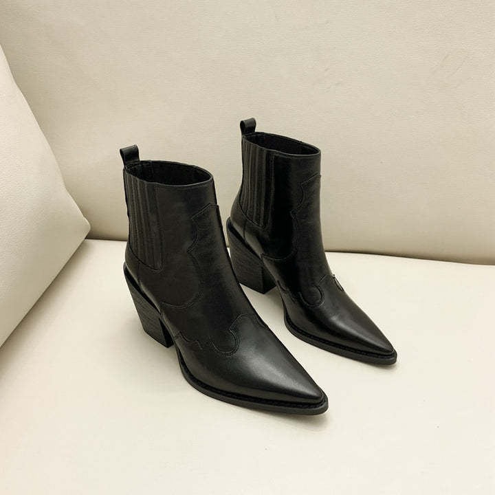 Pointed Toe Women's Mid Heel Boots | All For Me Today