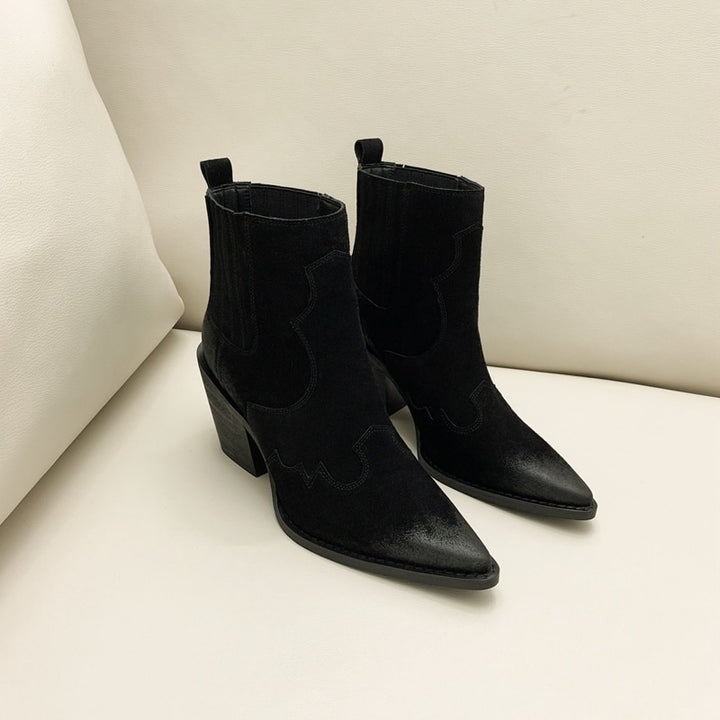 Pointed Toe Women's Mid Heel Boots | All For Me Today