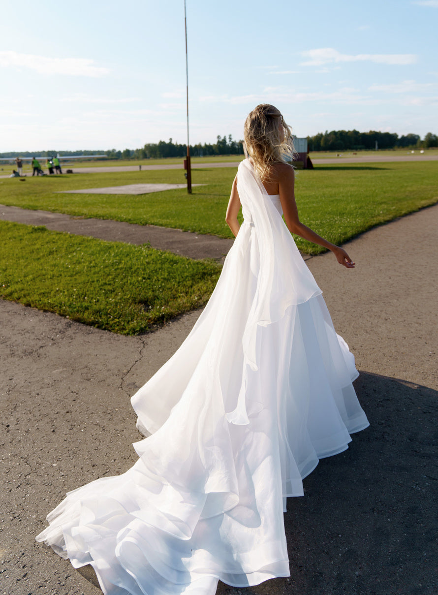 Princess One Shoulder A Line Wedding Dress | All For Me Today