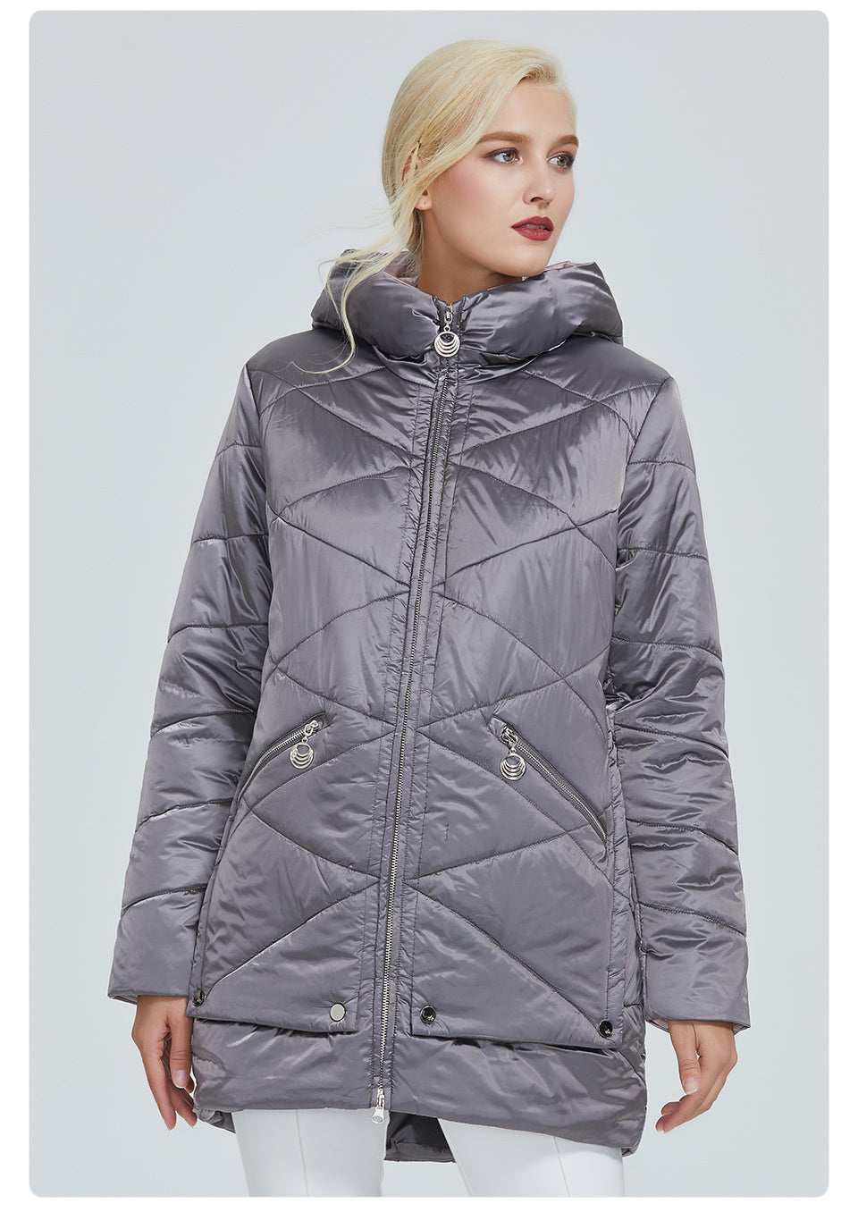 Quilted Down Waterproof Coat with Hood | All For Me Today