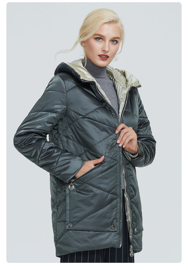 Quilted Down Waterproof Coat with Hood | All For Me Today