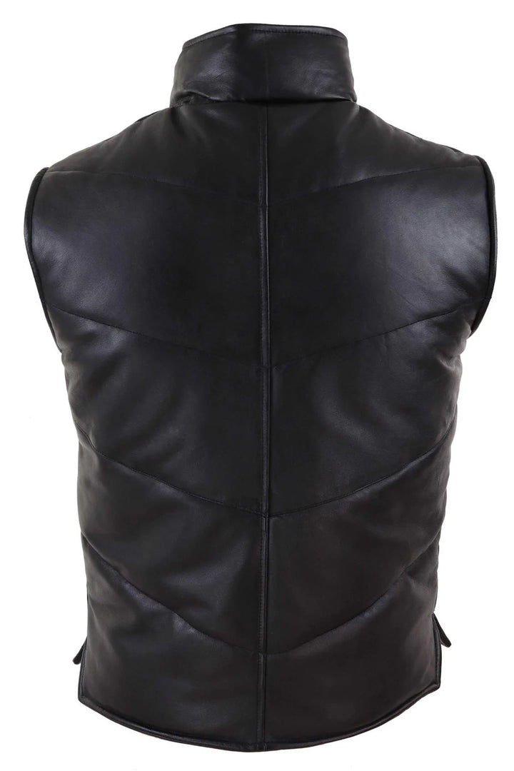 Real Leather Gilet Quilted Men's Puffer Waistcoat | All For Me Today