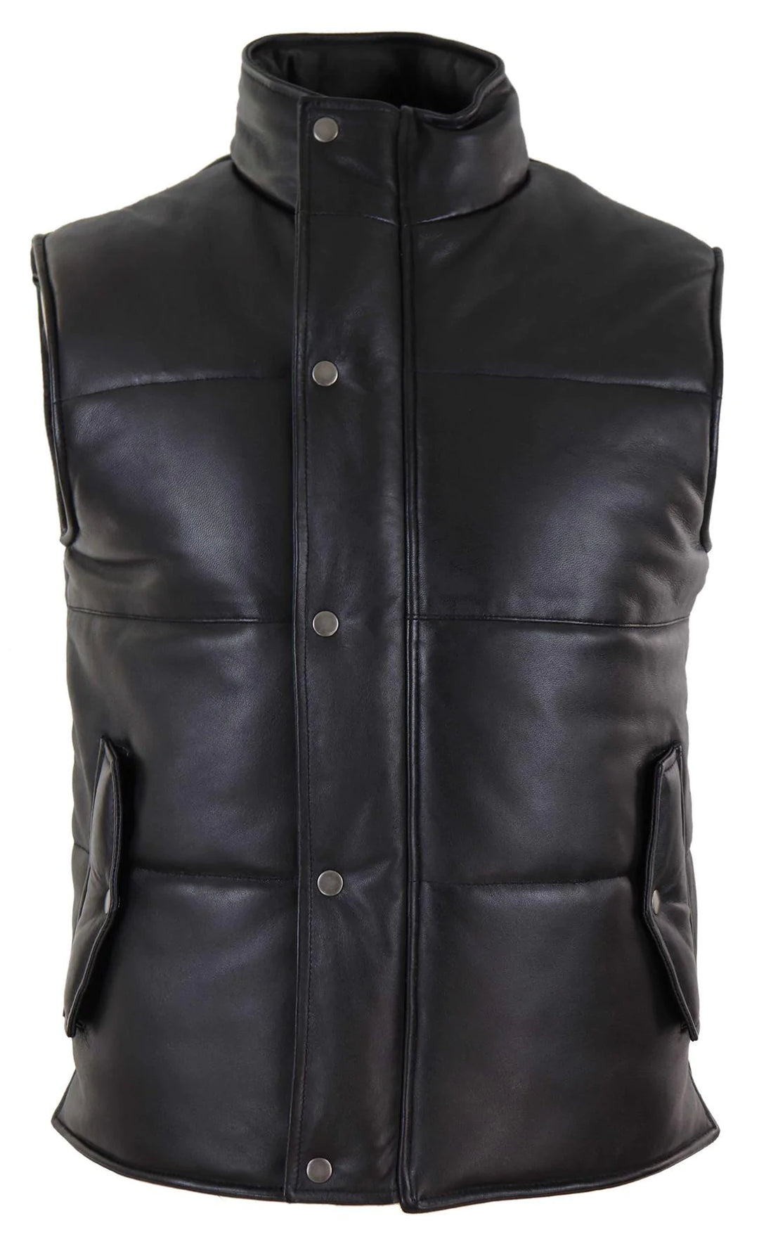 Real Leather Gilet Quilted Men's Puffer Waistcoat | All For Me Today