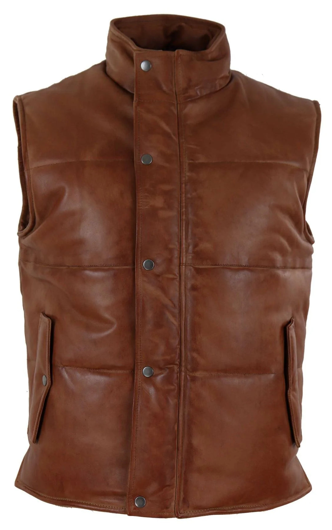 Real Leather Gilet Quilted Men's Puffer Waistcoat | All For Me Today