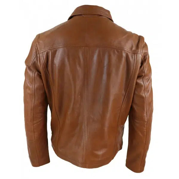 Real Leather Men's Classic Biker Style Jacket | All For Me Today