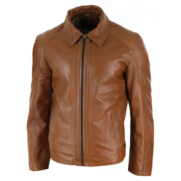 Real Leather Men's Classic Biker Style Jacket | All For Me Today